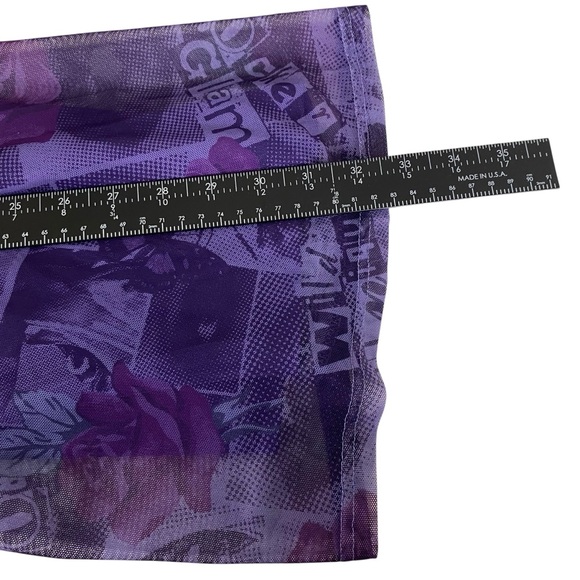 Torrid Betsey Johnson Flare Pants Plus Size 3X Purple Roses Graphic Print Flowy - Picture 11 of 12